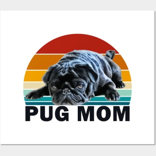 Black Pug Mom Posters and Art